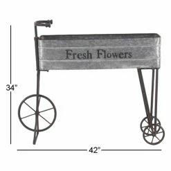 Cheapest ✨ Novelty DecMode Metal Bicycle Planter - Gray 🔥 -Garden Planters & Plant Pots Sales Shop scaleUMA11155