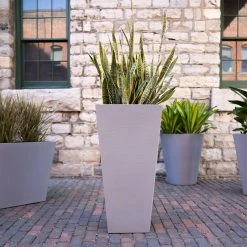 New ❤️ Commercial Veradek Pro Series Column 40 In. Grooved Outdoor Square Planter 🛒 -Garden Planters & Plant Pots Sales Shop scaleVERA049